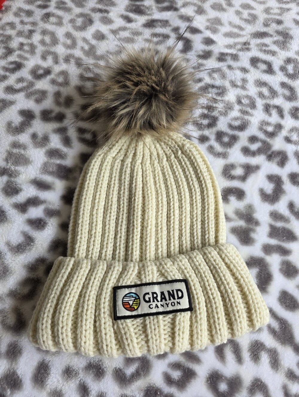 Grand Canyon Hat With Faux Fur Pom-Pom